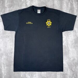 Vintage Crisis Negotiator T-Shirt Mens Large Black Single Stitch Cop Colorado